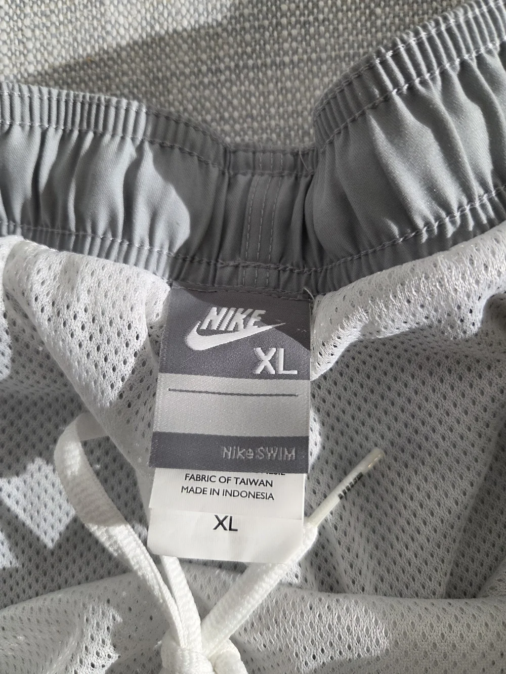 Nike Mens Gray Elastic-Waist Athletic Swim Shorts